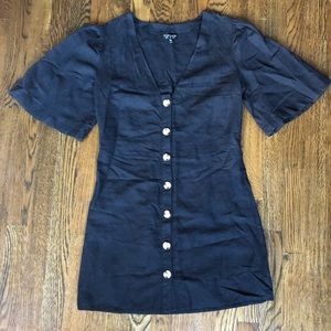 Topshop | Angel Sleeve Linen Shift Dress